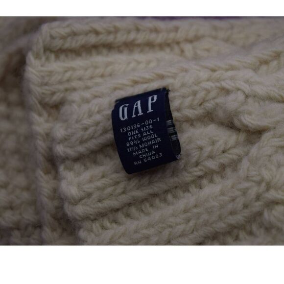 Vintage Gap Wool Mohair Knit Ivory Scarf - Picture 3 of 4